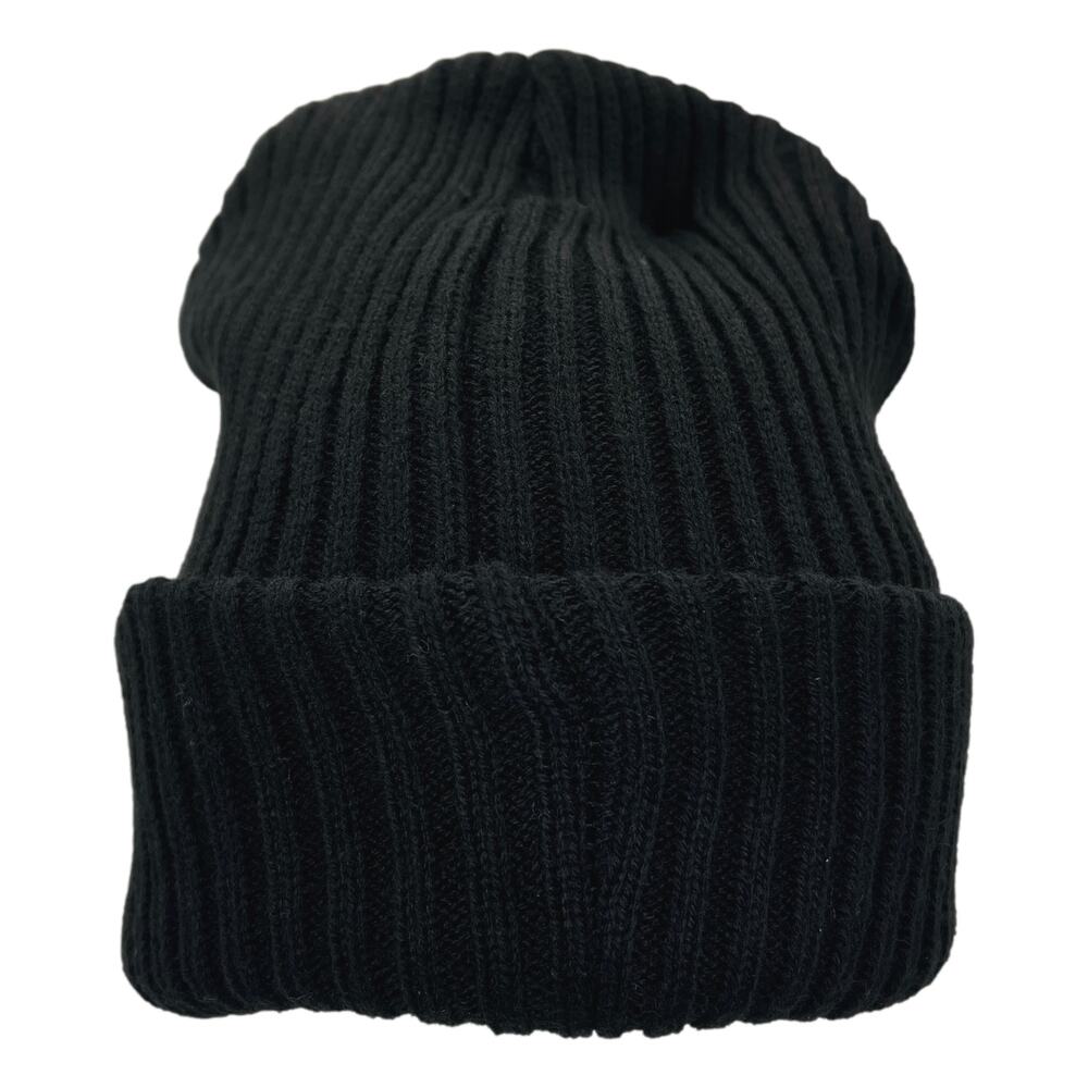 Black Thick Insulated Long Cuffed Beanie Winter Ski Cap Snowboard Hat